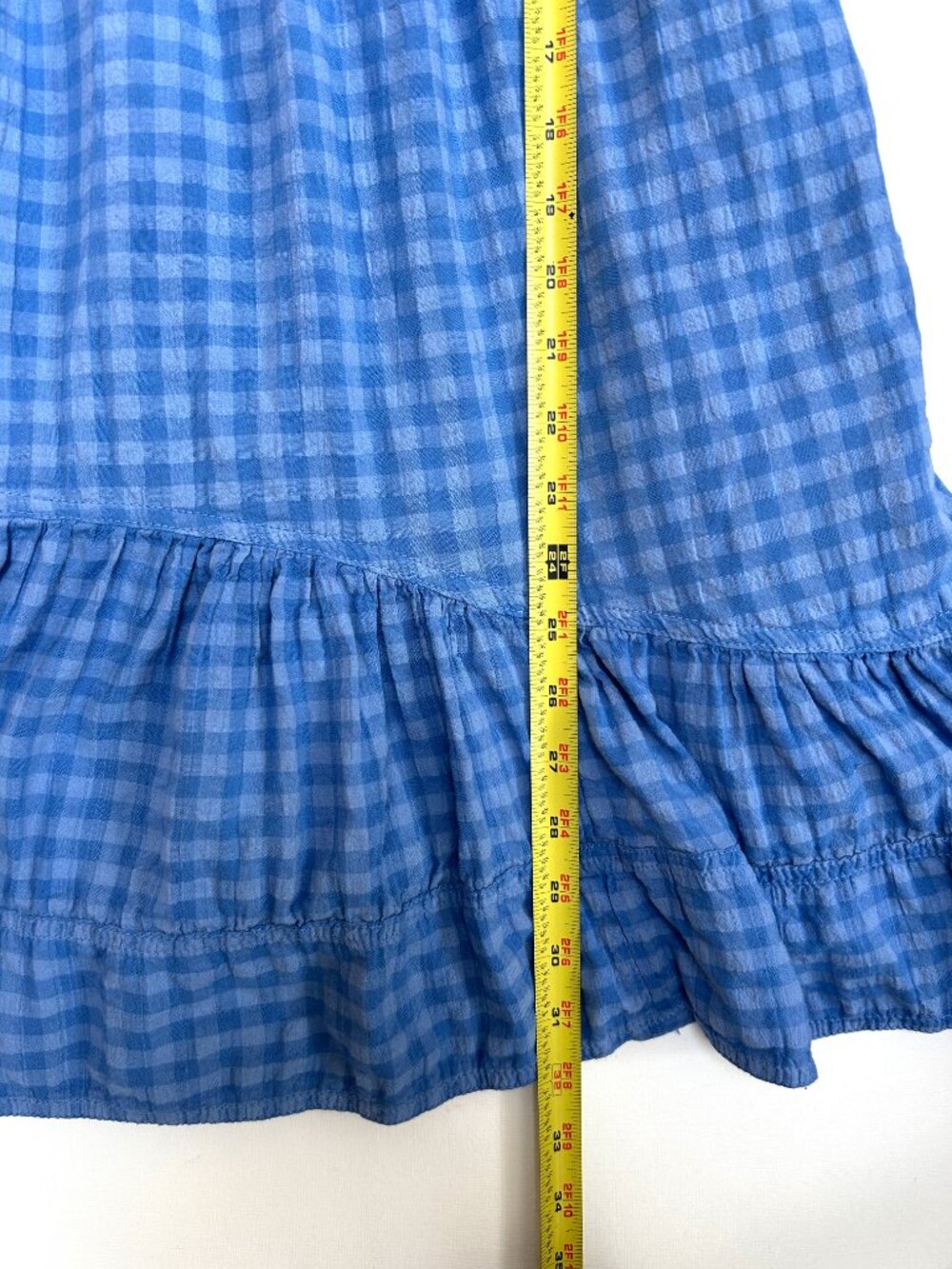 Pilcro Gingham Babydoll Dress Upcycled Very Hungry Caterpillar Cottagecore - Picture 5 of 8
